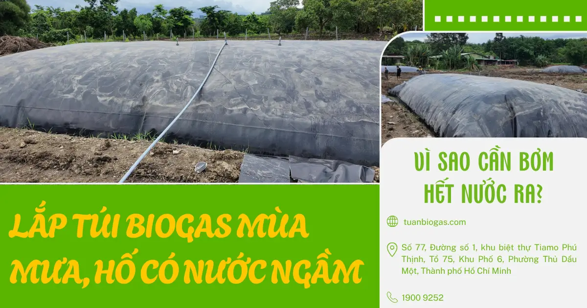 Lắp Túi Biogas Mùa Mưa, Hố Có Nước Ngầm: Vì Sao Cần Bơm Hết Nước Ra?